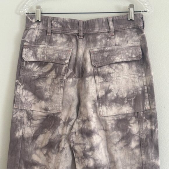 Free People We The Free Tie Dye Madison Lavender Beige Utility Jeans NEW 29 - Picture 13 of 16